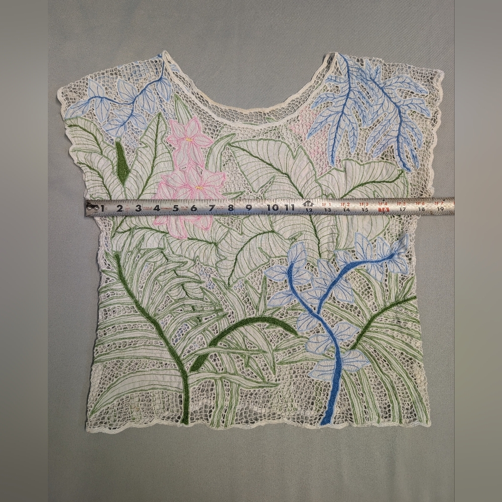 Vintage Floral Lace Women Top - Picture 8 of 8